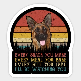 Retro Belgian Malinois Every Snack You Make Every Meal You Bake Sticker